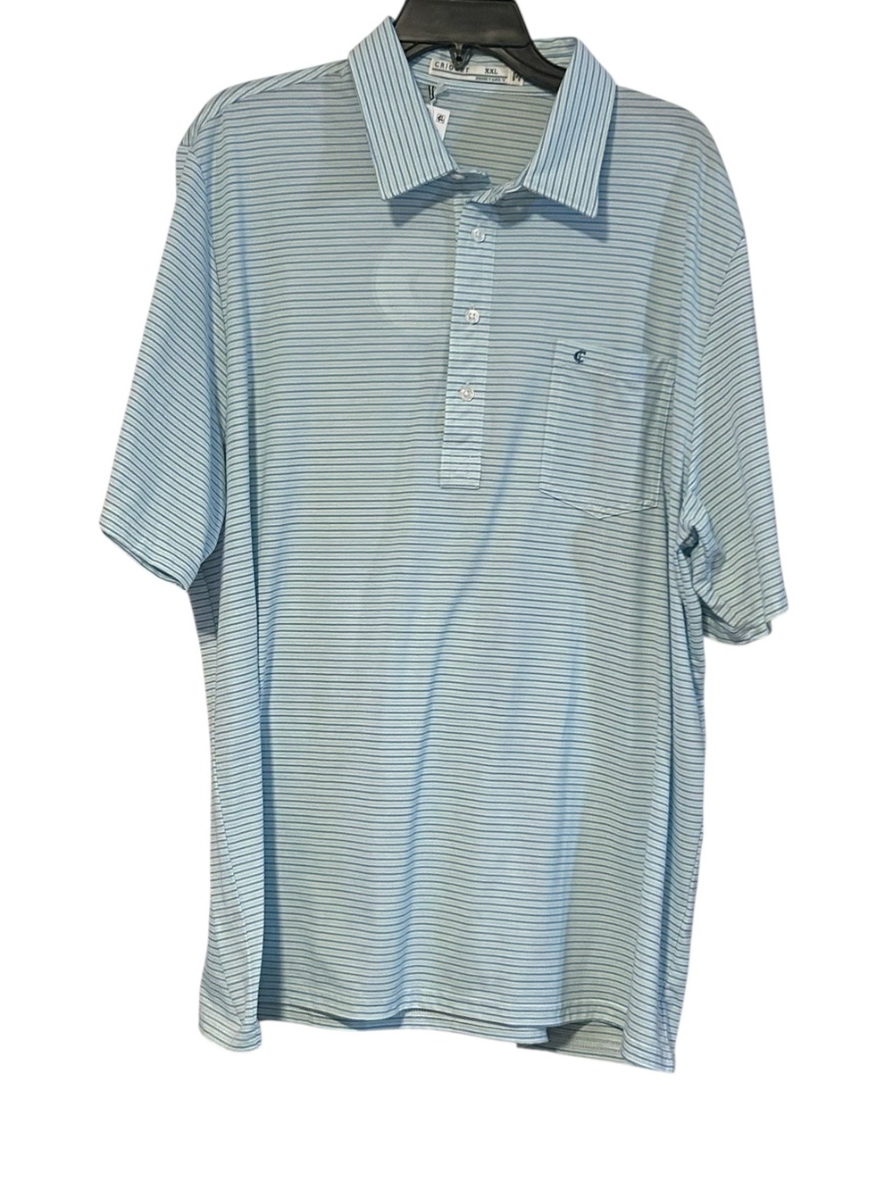 New Criquet Striped Polo Blue White Size XXL Shirt Men’s NWT